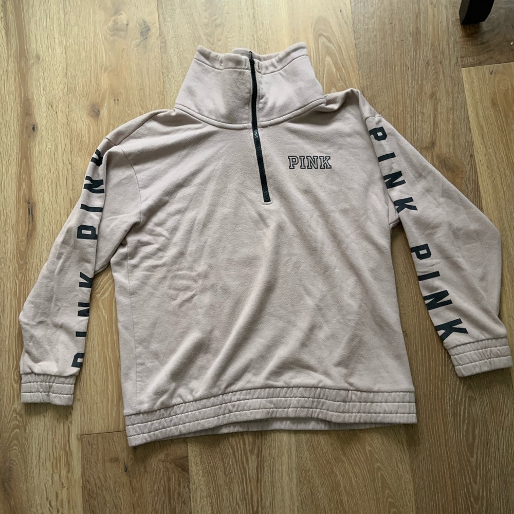 VS Pink turtle neck quarter zip sweatshirt
